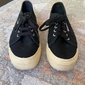 Superga black sneak with platform - size 39.5
